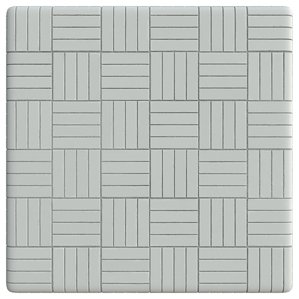 Basketweave White Ceramic Parquet Tiles (Plane)