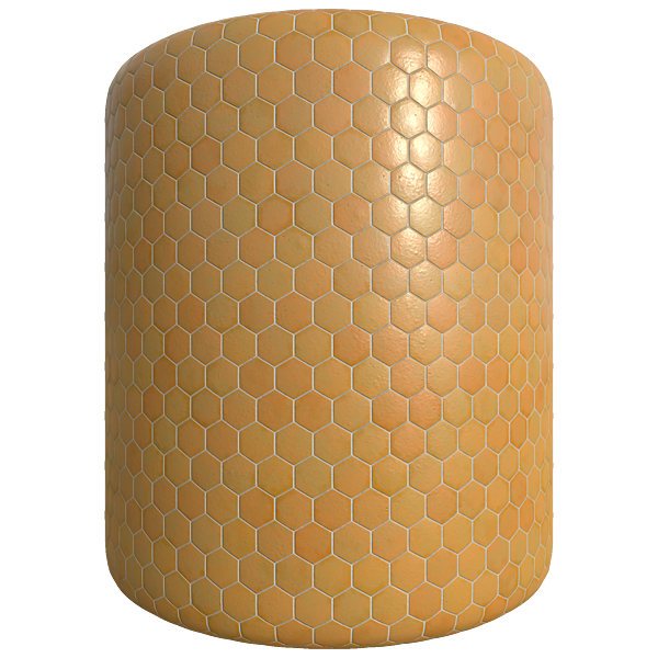 Hexagonal Orange Porcelain Tiles (Cylinder)