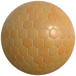 Hexagonal Orange Porcelain Tiles