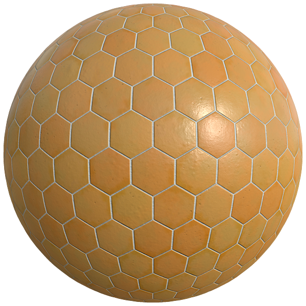 Hexagonal Orange Porcelain Tiles (Sphere)