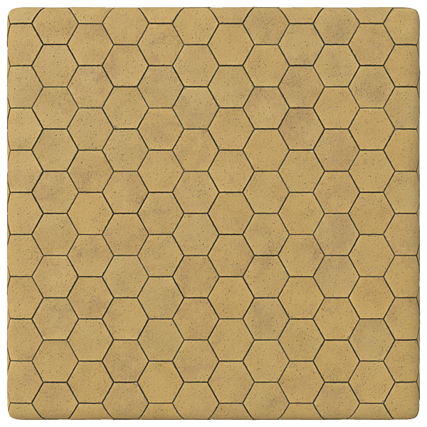 Hexagonal Yellow Paving Tiles (Plane)