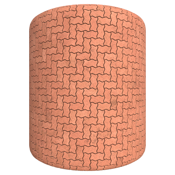 Zig Zag Unipaver Concrete Bricks in Herringbone (Cylinder)