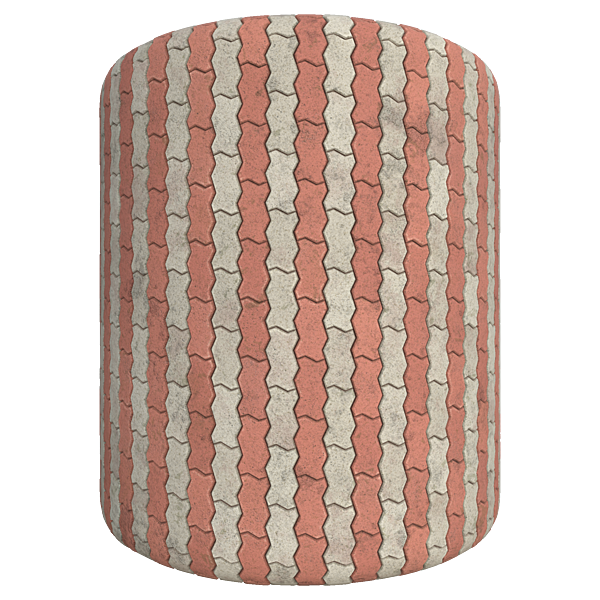 Zig Zag Alternating Color Unipaver Blocks (Cylinder)