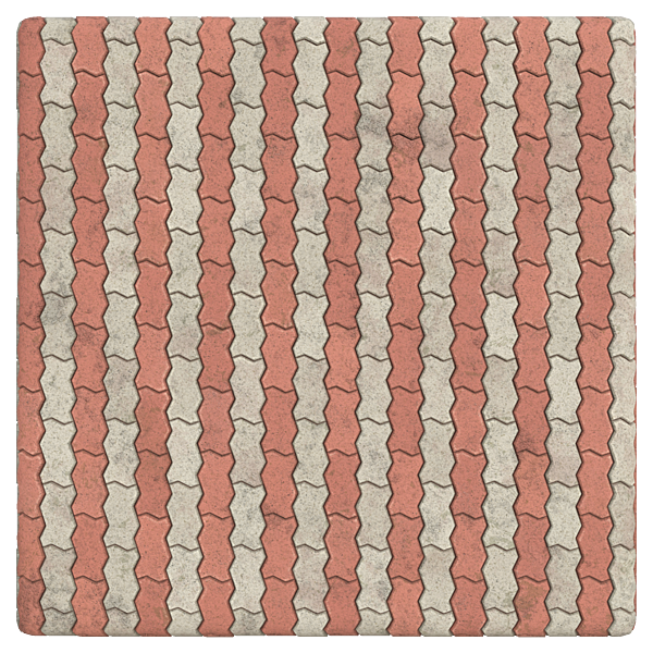 Zig Zag Alternating Color Unipaver Blocks (Plane)