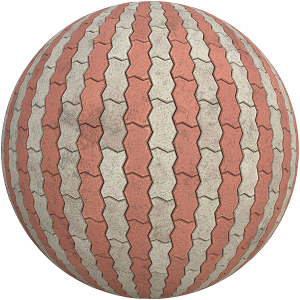 Zig Zag Alternating Color Unipaver Blocks (Sphere)