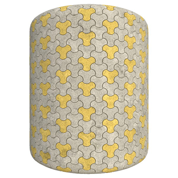 Fan shaped (Y-Shape) Checker Colour Concrete Blocks (Cylinder)