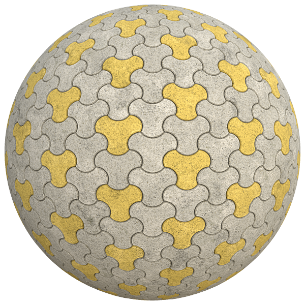 Fan shaped (Y-Shape) Checker Colour Concrete Blocks (Sphere)