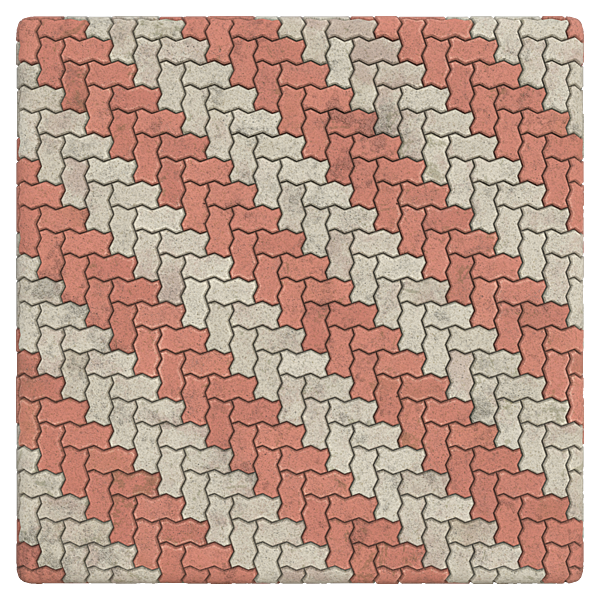Zigzag Unipaver Blocks in Herringbone with Alternating Diagonals (Plane)