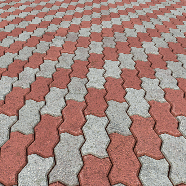 Zigzag Unipaver Bricks with Diagonal Pattern