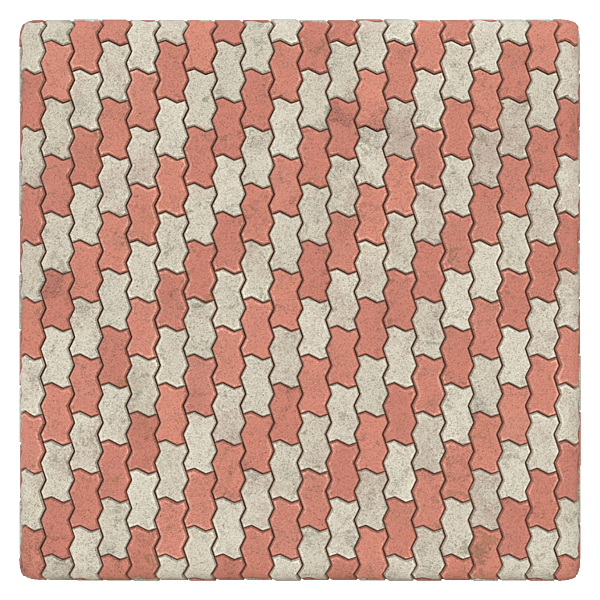 Zigzag Unipaver Bricks with Diagonal Pattern (Plane)