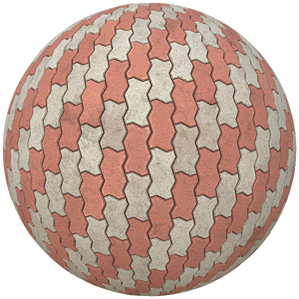 Zigzag Unipaver Bricks with Diagonal Pattern (Sphere)