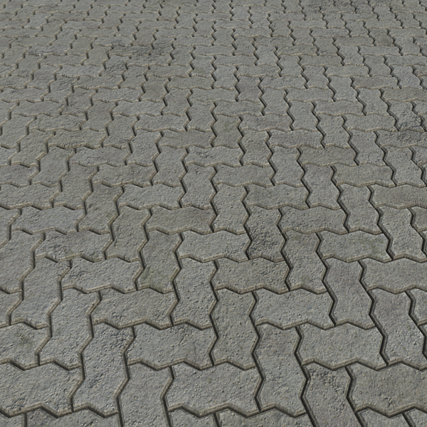 Dirty Zigzag Unipaver Bricks in Herringbone