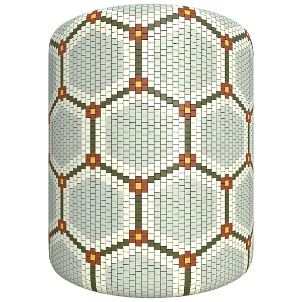Vintage Tile Texture with Hexagonal Pattern for Restaurants (Cylinder)