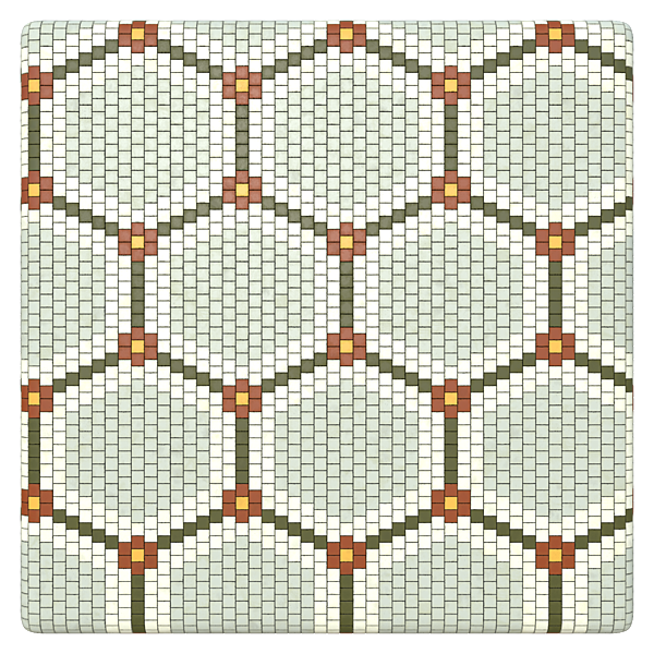Vintage Tile Texture with Hexagonal Pattern for Restaurants (Plane)