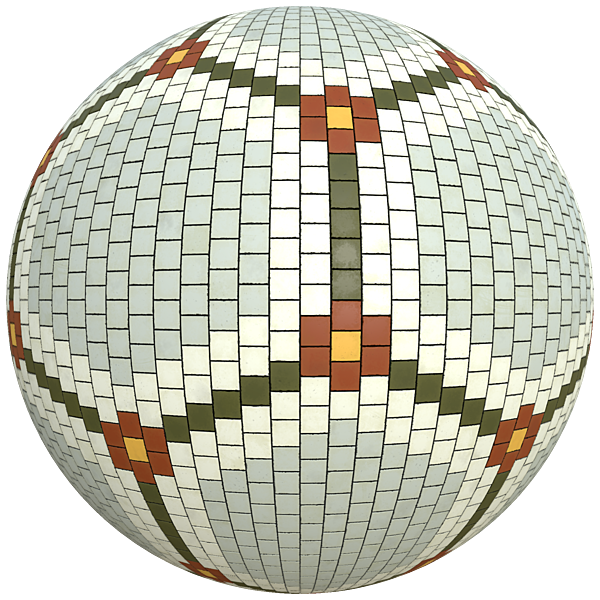 Vintage Tile Texture with Hexagonal Pattern for Restaurants (Sphere)