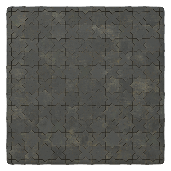 Antique Black Clay Flooring Tile Texture (Plane)