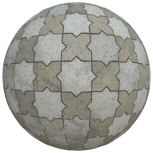 Star and Cross Shaped Concrete Tile Texture (Sphere)