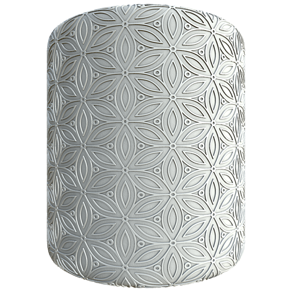 Embossed White Flower Shaped Wall Tiles (Cylinder)