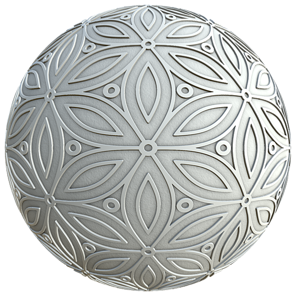 Embossed White Flower Shaped Wall Tiles (Sphere)