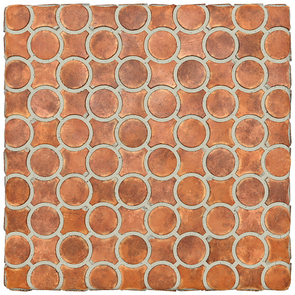 Circular Orange Terracotta Tiles (Plane)