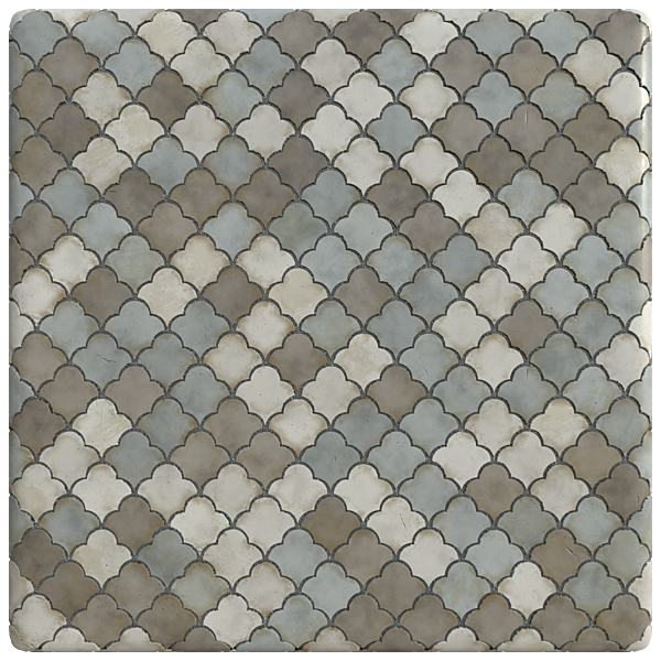 Fan Shaped Moroccan Tile Texture (Plane)