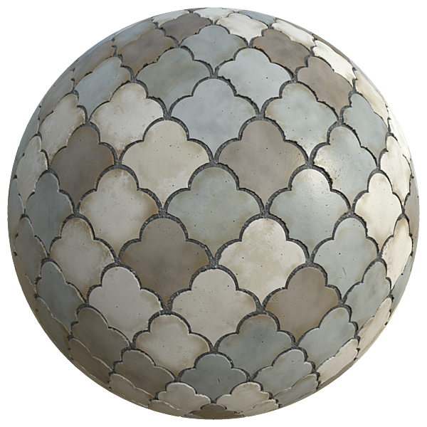 Fan Shaped Moroccan Tile Texture (Sphere)