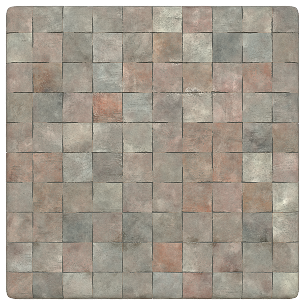 Antique French Terracotta Tile Texture (Plane)