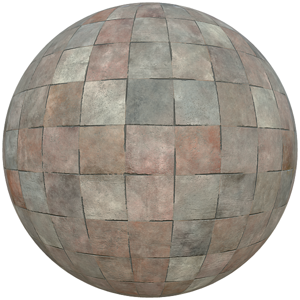Antique French Terracotta Tile Texture (Sphere)