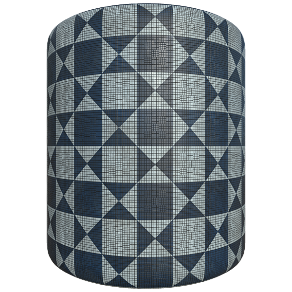 Classic Checker Blue Tune Tiles (Cylinder)