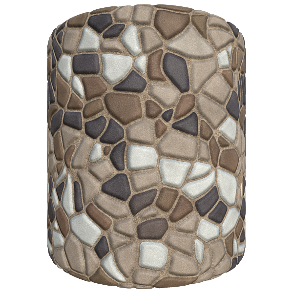 Pebble Mosaic Floor or Wall Texture (Cylinder)