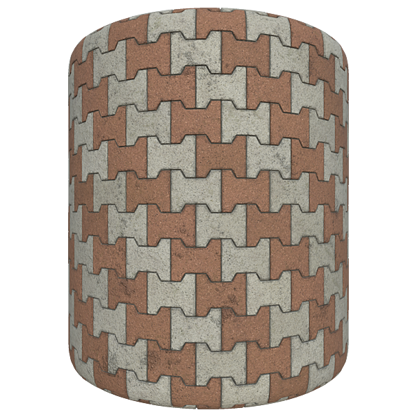 I Shape Paver Blocks with Alternating Colours (Cylinder)