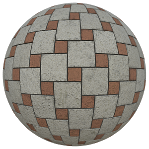 Square Concrete Paving Blocks in Alternating Colours