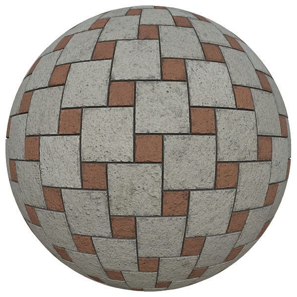 Square Concrete Paving Blocks in Alternating Colours (Sphere)