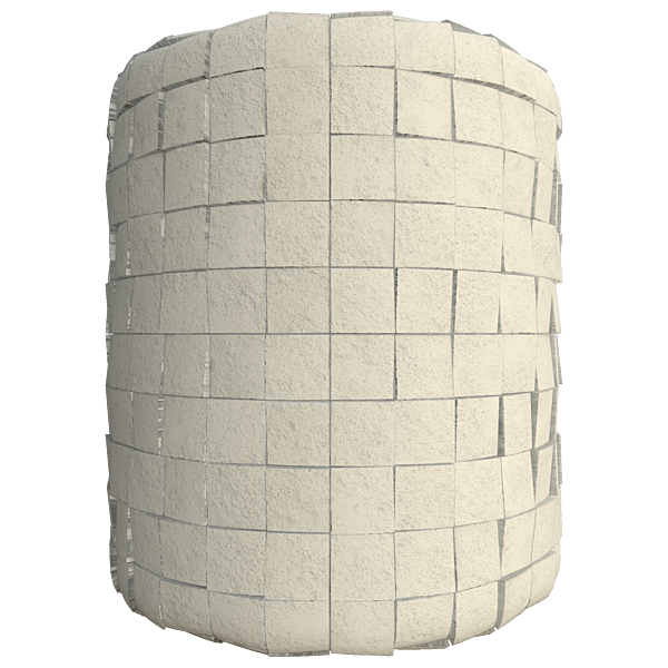 Bumpy Square Beige Clay Tiles (Cylinder)