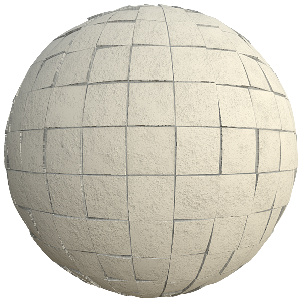 Bumpy Square Beige Clay Tiles (Sphere)