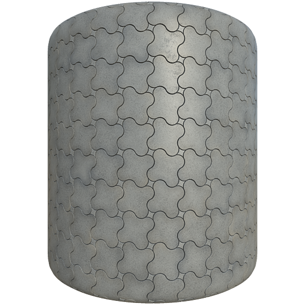 Fidget Shaped Grey Pavement Tiles (Cylinder)