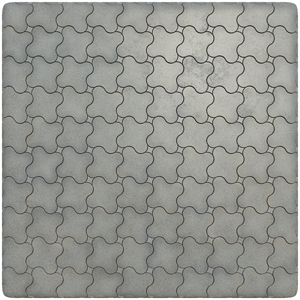 Fidget Shaped Grey Pavement Tiles (Plane)