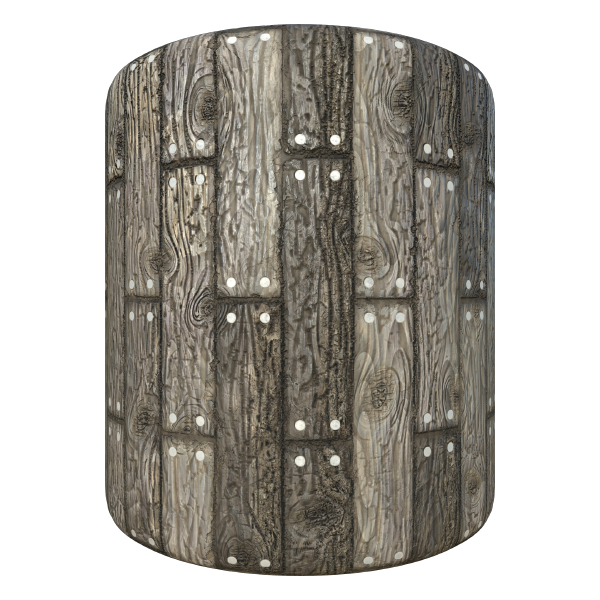 Nailed Wood Plank Texture (Cylinder)