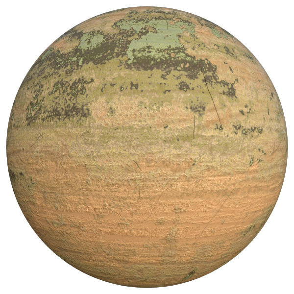 Wood Texture with Scratches and Mosses (Sphere)