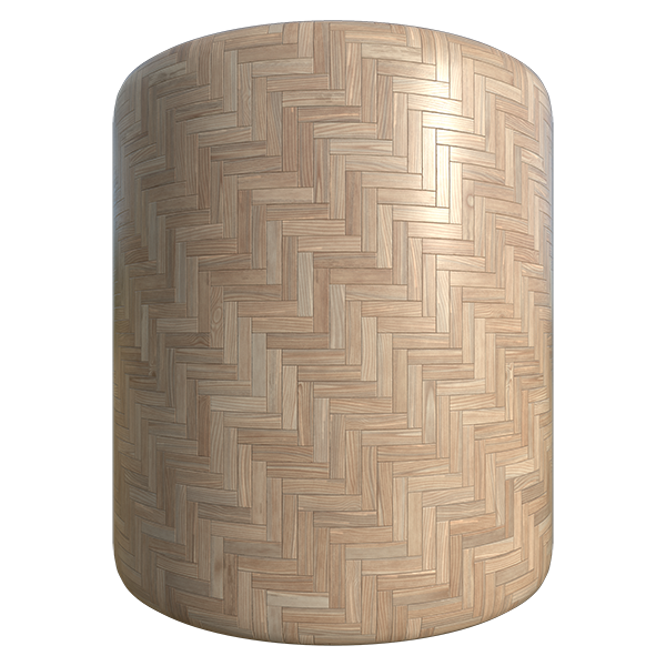 Herringbone Parquet Wooden Floor Texture (Cylinder)