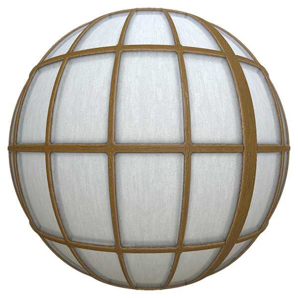 Japanese Shoji Screen, Door or Divider with Paper Windows (Sphere)