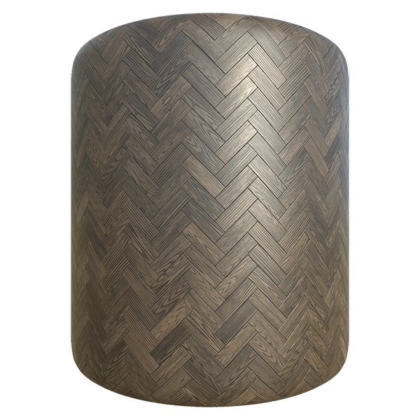 Herringbone Ebony Dark Ash Wood Tiles (Cylinder)