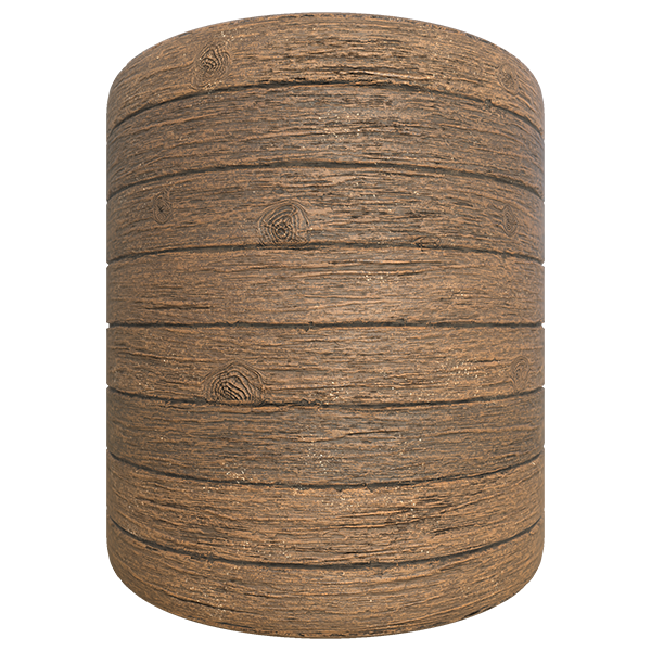 Rough Parallel Wood Plank Texture (Cylinder)