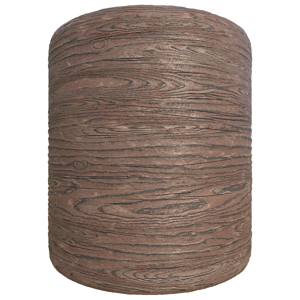 Raw Wood with Rough Grains (Cylinder)