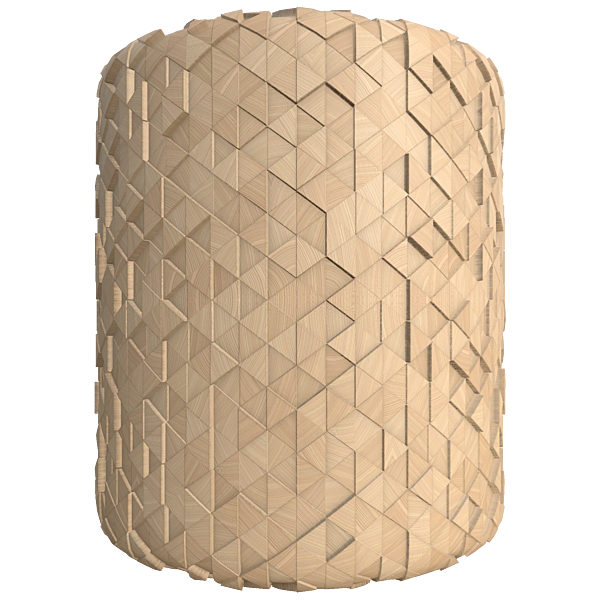 Natural Wood Triangular Blocky Wall (Cylinder)