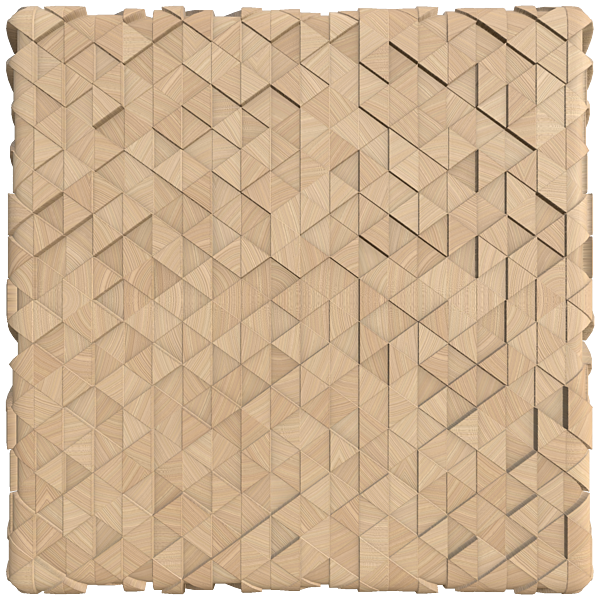 Natural Wood Triangular Blocky Wall (Plane)