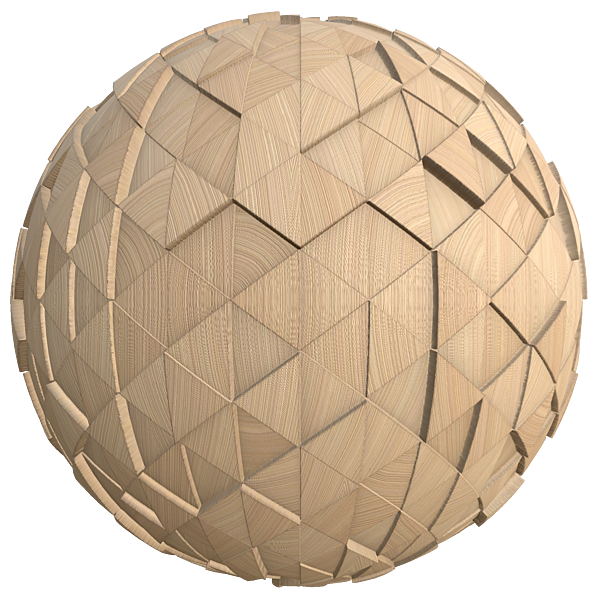 Natural Wood Triangular Blocky Wall (Sphere)