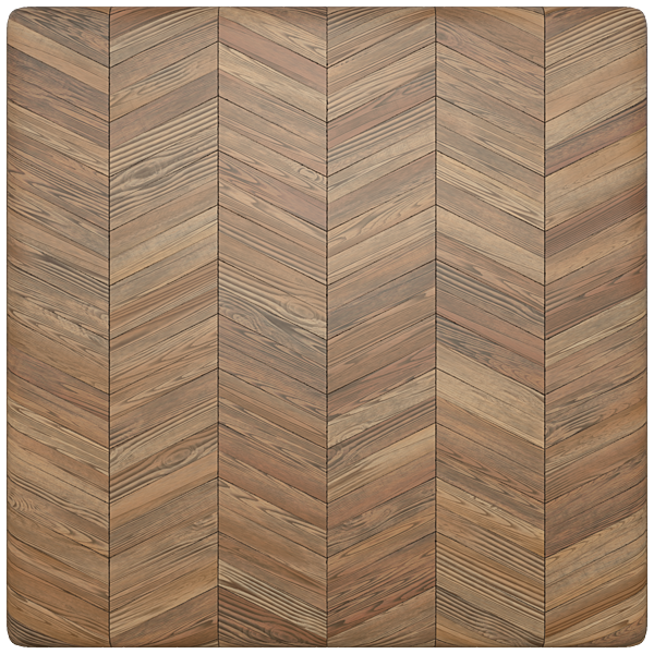 Parquet Chevron Brown Wood Floor Tiles (Plane)