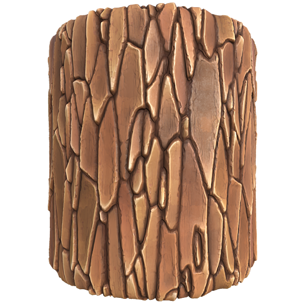 Stylized Tree Trunk or Bark Texture (Cylinder)
