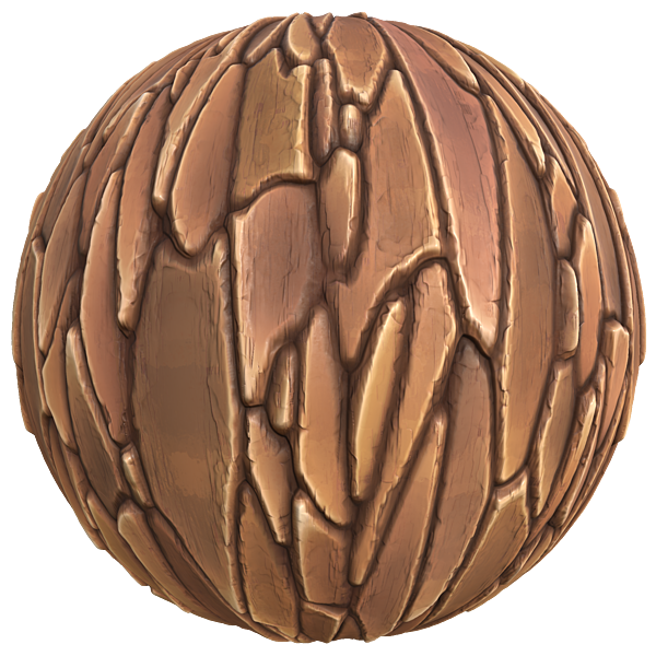 Stylized Tree Trunk or Bark Texture (Sphere)